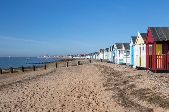 Colourful beach huts on the Southend seafront